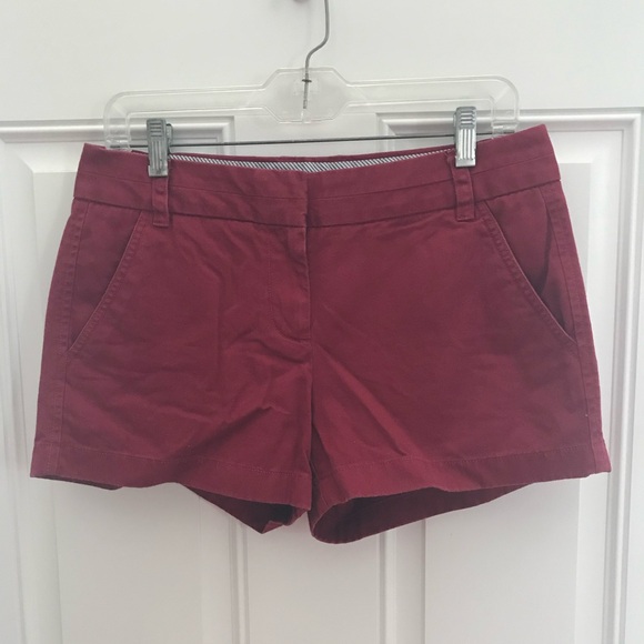 J. CREW Weathered Classic Twill Dark Red Chino SHORTS - Picture 1 of 8